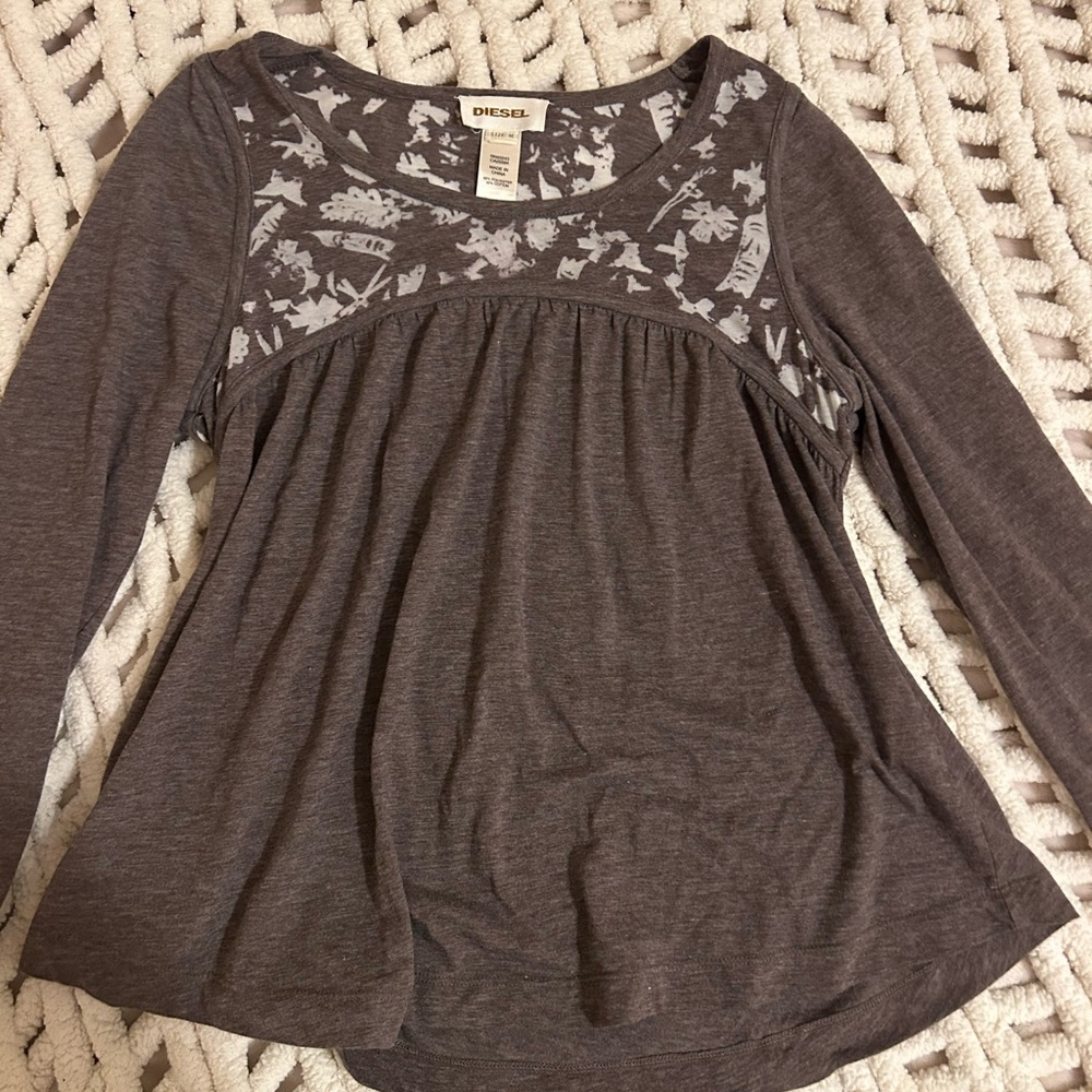 Y2K Diesel Charcoal Long Sleeve Women's Top